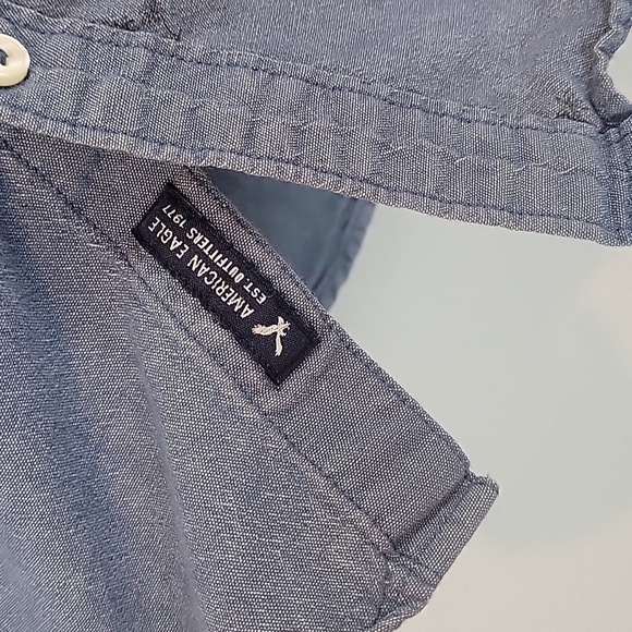 American Eagle Chambray palm trees button up - Picture 6 of 8